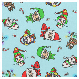 甘いかわいいのクリスマスのキャラクターパターン ファブリック