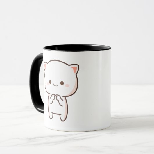 甘いかわいいキッテンマグカップ – かわいいコージーなコーヒーカップ マグカップ (正面左)