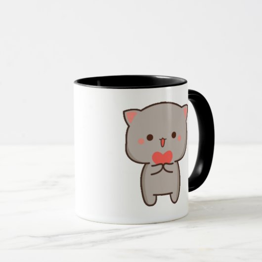 甘いかわいいキッテンマグカップ – かわいいコージーなコーヒーカップ マグカップ (正面右)