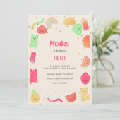 甘いかわいいグミキャンディ誕生日 招待状 (スタンド正面)