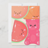 甘いかわいいグミキャンディ誕生日 招待状 (裏面)