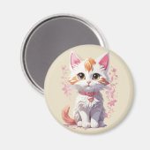 甘いかわいい猫と大きな目 マグネット (正面/裏面)