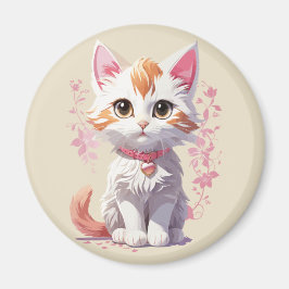 甘いかわいい猫と大きな目 マグネット