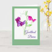 甘いかわいらしエンドウ豆の良いカード、歓迎の挨拶 カード (黄色い花)