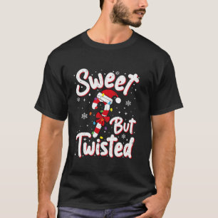甘いがツイストおもしろいクリスマスキャンディーケインクリスマス Tシャツ