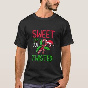甘いがツイストおもしろいクリスマスキャンディーケインクリスマス Tシャツ