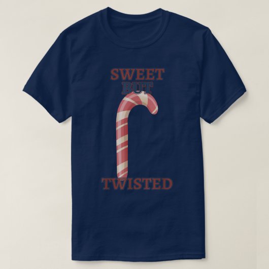 甘いがツイストしたキャンディおもしろいケイン Tシャツ (デザイン正面)
