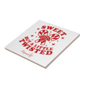 甘いがツイスト引用文キャンディーケーンのパーソナライズ タイル (側面)