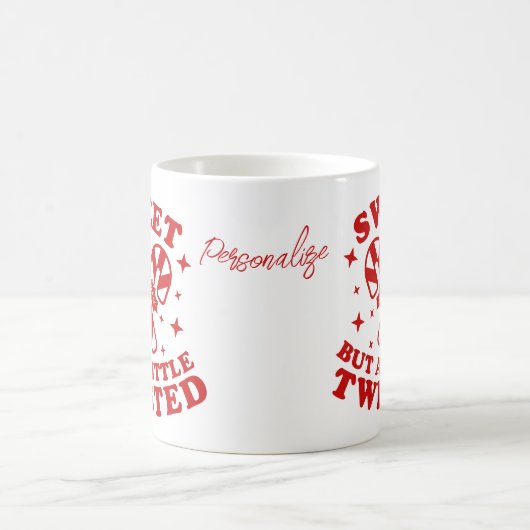 甘いが少しねじれたユーモアおもしろい引用文クリスマス コーヒーマグカップ (中央)