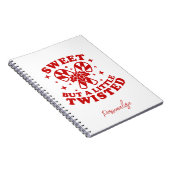 甘いが少しツイスト引用文赤キャンディーケーン ノートブック (右側)