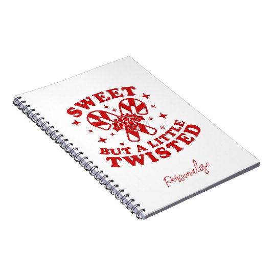 甘いが少しツイスト引用文赤キャンディーケーン ノートブック (右側)