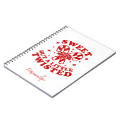 甘いが少しツイスト引用文赤キャンディーケーン ノートブック (左側)