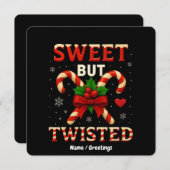 甘いが捻れたキャンディーケーンのクリスマスギフトおもしろい。 招待状 (正面/裏面)