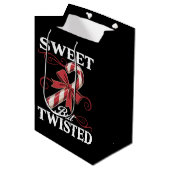 甘いが捻れたキャンディーケーンクリスマスホリデー ミディアムペーパーバッグ (正面アングル)