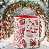 甘いが捻れたキャンディーケーンセラミックマグカップ ツートーンマグカップ