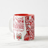 甘いが捻れたキャンディーケーンセラミックマグカップ ツートーンマグカップ (正面左)