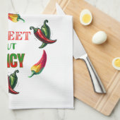 甘いが辛い唐辛子 キッチンタオル (四つ折り)