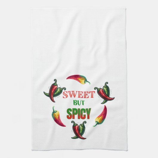 甘いが辛い唐辛子 キッチンタオル (縦)