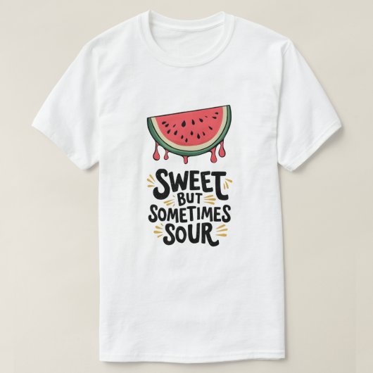 甘いが、時々酸っぱいスイカ Tシャツ (デザイン正面)