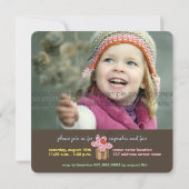 甘いさくらんぼのカップケーキの子供の誕生日の招待状 招待状 (裏面)