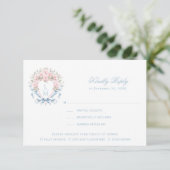 甘いさくらんぼの花のクレストRSVP応答カード サンキューカード (スタンド正面)