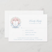 甘いさくらんぼの花のクレストRSVP応答カード サンキューカード (正面/裏面)