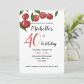 甘いさくらんぼウォーターカラーハンド絵を描 招待状 (スタンド正面)