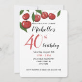 甘いさくらんぼウォーターカラーハンド絵を描 招待状 (正面)