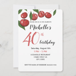 甘いさくらんぼウォーターカラーハンド絵を描 招待状