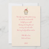 甘いさくらんぼオントップカップケーキマザーズ日写真カード 招待状 (裏面)