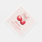 甘いさくらんぼオントップベビーシャワーガール スタンダードランチョンナプキン (角)