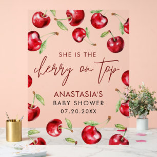 甘いさくらんぼオントップベビーシャワー アクリルサイン