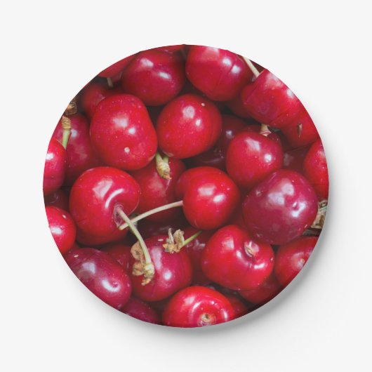 甘いさくらんぼパターン紙プレート ペーパープレート (正面)