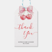 甘いさくらんぼベビーシャワーありがとうお願い ギフトタグ (正面)