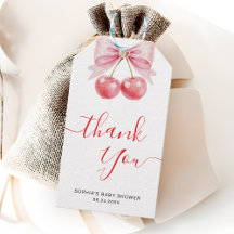 甘いさくらんぼベビーシャワーありがとうお願い