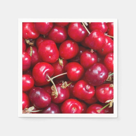 甘いさくらんぼ柄のナプキン スタンダードカクテルナプキン (正面)