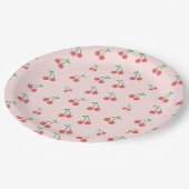 甘いさくらんぼ柄 ペーパープレート (アングル)