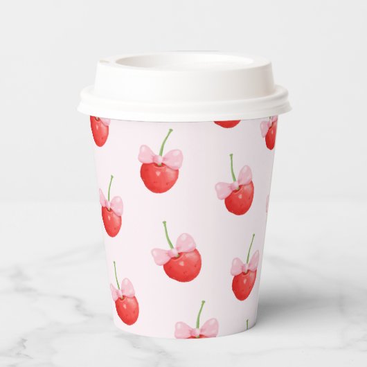甘いさくらんぼ柄 紙コップ (裏面)