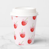 甘いさくらんぼ柄 紙コップ (正面)
