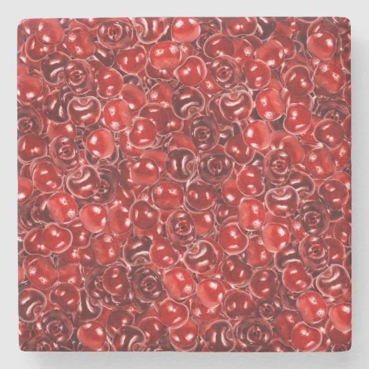 甘いさくらんぼ ストーンコースター (正面)