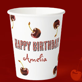 甘いさくらんぼ パーソナライズされた 紙コップ