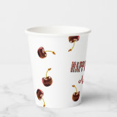 甘いさくらんぼ パーソナライズされた 紙コップ (正面)