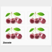 甘いさくらんぼ 長方形シール (シート)