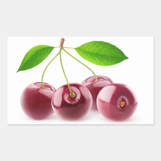 甘いさくらんぼ 長方形シール (正面)