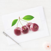 甘いさくらんぼ 長方形シール (封筒)