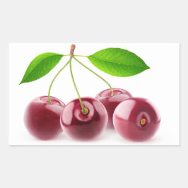 甘いさくらんぼ 長方形シール