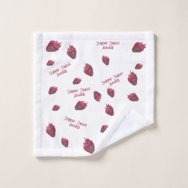 甘いすごいいちごパーソナライズされた ウォッシュタオル