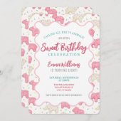 甘いすり身の動物のクッキー誕生日招待状 招待状 (正面/裏面)