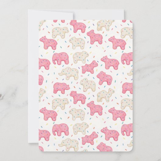 甘いすり身の動物のクッキー誕生日招待状 招待状 (裏面)