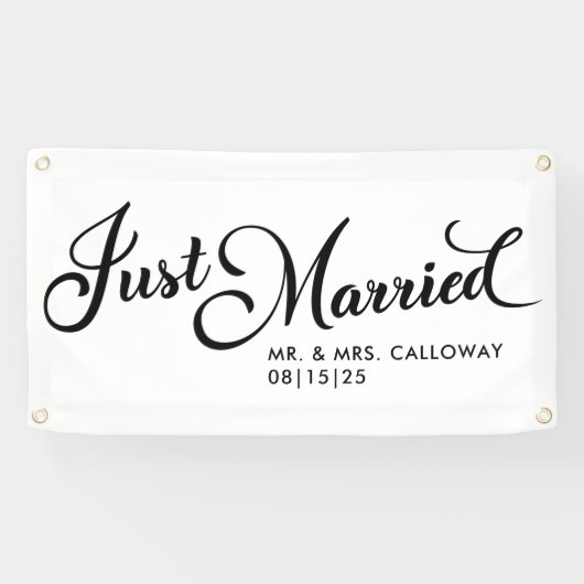 甘いたった今結婚しましたカーバナー 横断幕 (横)